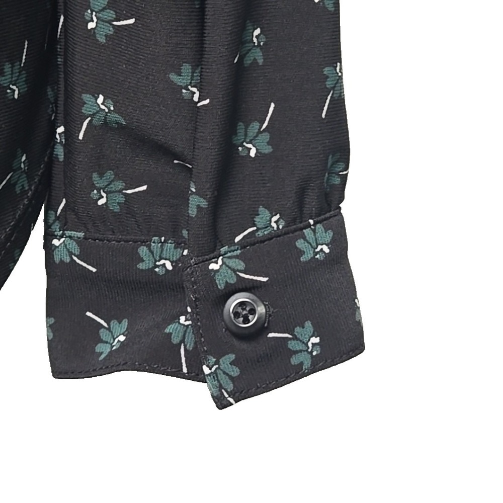 Anne Klein Black Print Stretch Knit Long Sleeve Top Blouse Size Small S - Picture 5 of 6